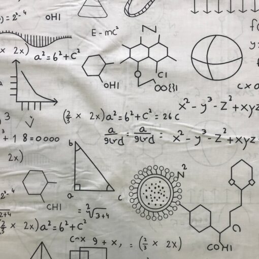 Ткань Формулы на белом ранфорс 220 см фото 3