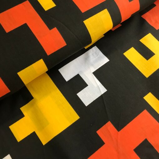 Ткань Тетрис, компьютерные игры, ранфорс 220 см фото 2