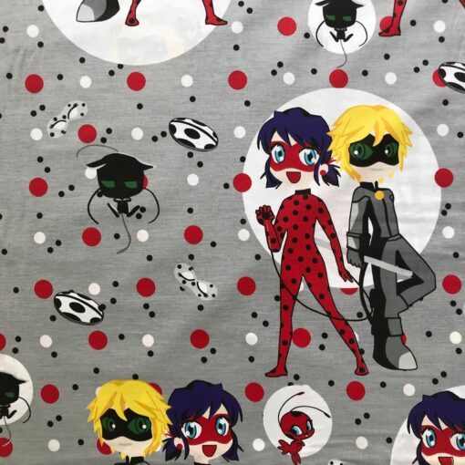 Ткань Ранфорс Леди баг на сером (Lady bug) 240 см фото 2
