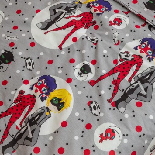 Постельное белье Lady bug (Леди баг) на сером фото