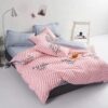 Постельное белье Диагональ розовые полосы фото