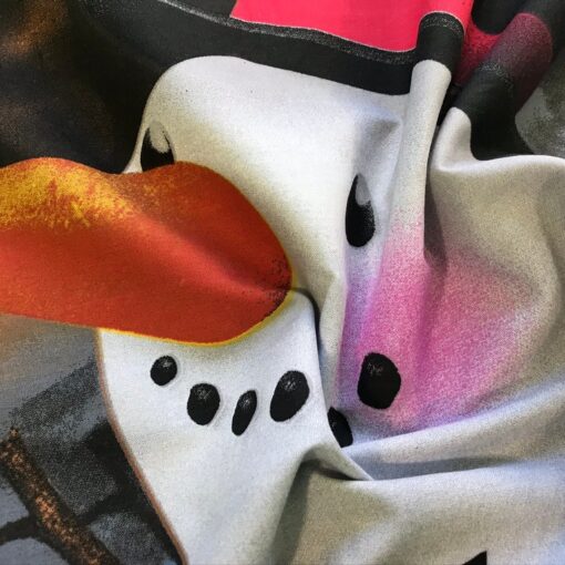 Ткань Снеговик во дворе 3Д ранфорс 220 см фото 2