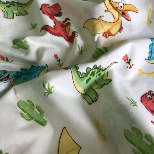 Ткань Ранфорс дети динозавров 240 см фото 3