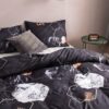 Ткань Антрацит 3Д ранфорс 220 см, чёрный мрамор фото