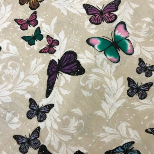 Ткань фланель Бабочки на бежевом Махаон 240 см фото 3