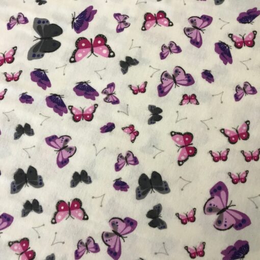 Ткань фланель Бабочки фиолетовые 240 см фото 3
