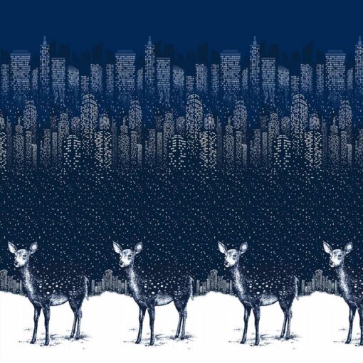 Постельное белье Оленёнок и ночной город фото 2