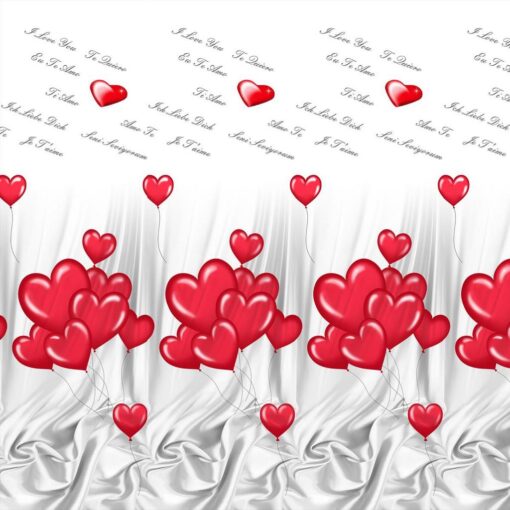 Ткань воздушные шары в виде сердец на День Валентина фото 2