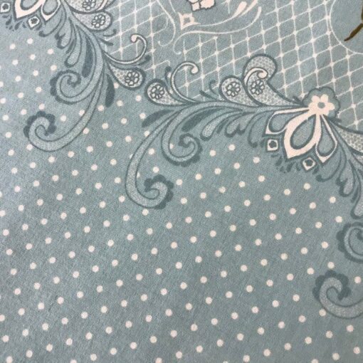 Ткань фланель Вензель на голубом 240 см фото 2