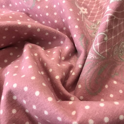 Ткань фланель Вензель на розовом 240 см фото 3