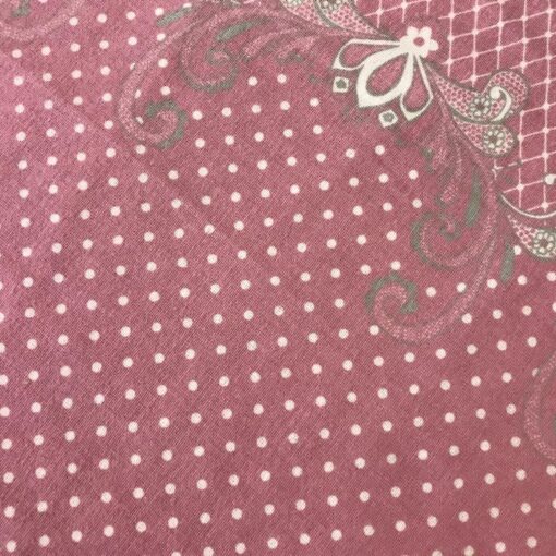 Постельное белье из фланели Вензель и горошек на розовом фото 2