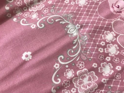 Ткань фланель Вензель на розовом 240 см фото