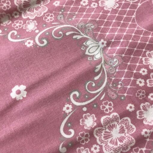 Ткань фланель Вензель на розовом 240 см фото