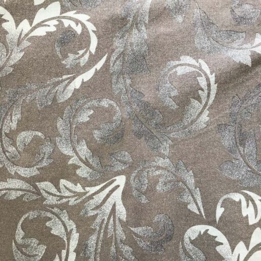 Бязь для постельного белья Бельдиби 220 см, вензель коричневый, роспись фото 3