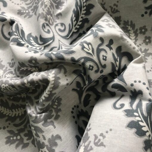 Бязь для постельного белья Эдирне 220 см, серые завитки фото 2