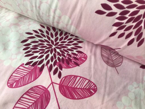 Бязь для постельного белья Газиантел 220 см, розовые цветы, растения фото