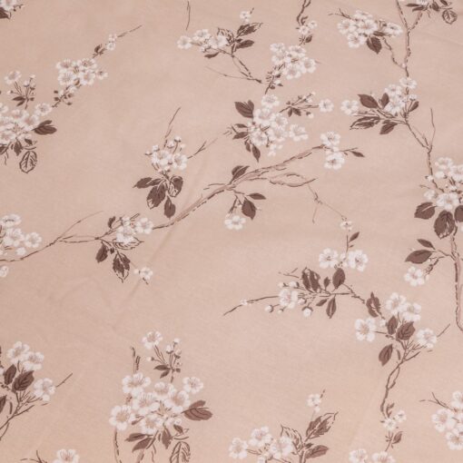 Постельное белье Гёйнюк, вишнёвый цвет на сером, сакура фото