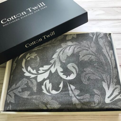 Постельное белье Самсун, вензель графит, серый, роспись, завиток фото 2