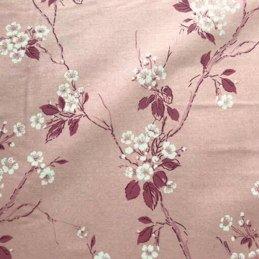 Постельное белье Ичмелер, вишнёвый цвет на розовом, сакура фото 3