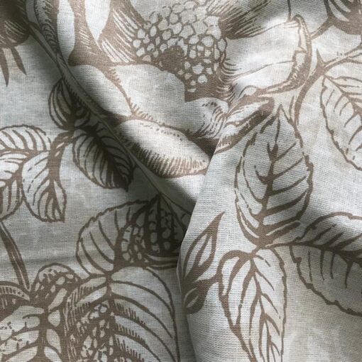 Бязь для постельного белья Кайсери 220 см, бежевые розы на белом фоне фото 2