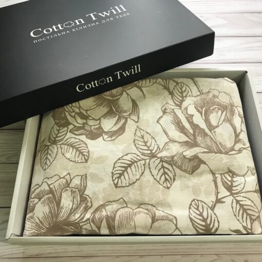 Постельное белье Кайсери, розы коричневые фото в упаковке