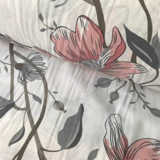 Бязь для постельного белья Мерсин 220 см, персиковые лилии фото 4