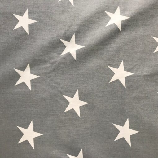 Бязь для постельного белья Звёзды белые на сером 220 см фото 3