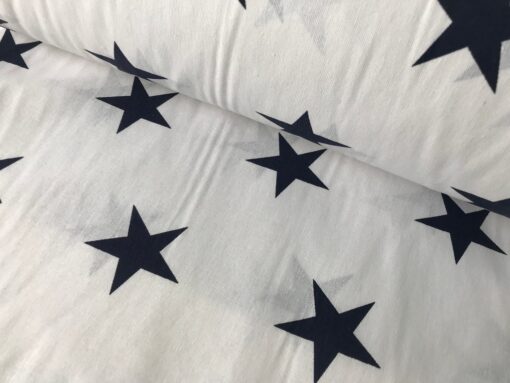 Бязь для постельного белья Звёзды синие на белом 220 см фото 3