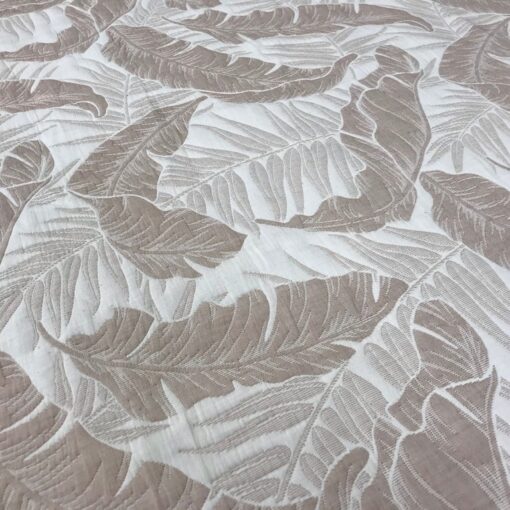 Покрывало Пальмовый принт бежевый, жаккард, двухстороннее фото 4