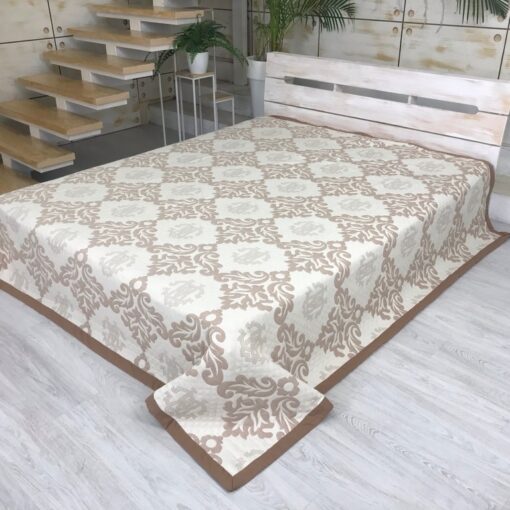 Покрывало Династия на бежевом, жаккард, двухстороннее фото 5