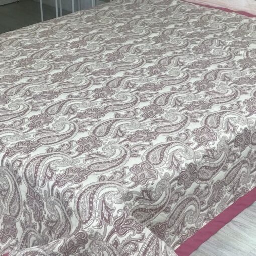 Покрывало Орнамент Пейсли розовый, жаккард, двухстороннее фото 5