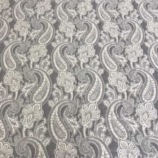 Покрывало Орнамент Пейсли серый, жаккард, двухстороннее фото 3