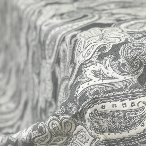Покрывало Орнамент Пейсли серый, жаккард, двухстороннее фото 4