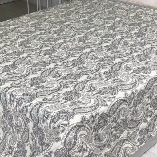 Покрывало Орнамент Пейсли серый, жаккард, двухстороннее фото 6