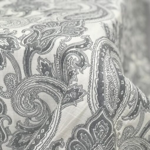 Покрывало Орнамент Пейсли серый, жаккард, двухстороннее фото 8