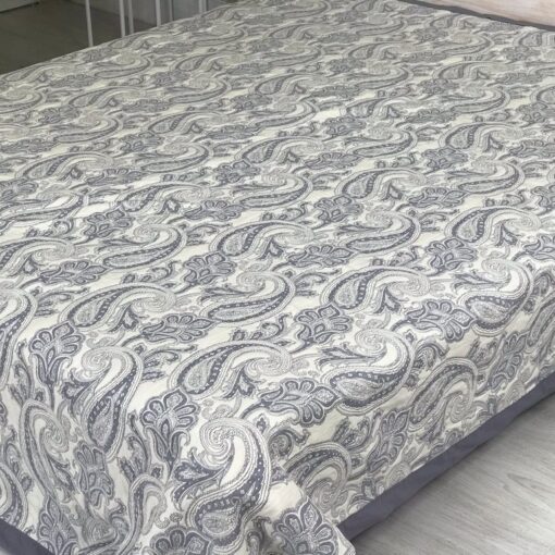 Покрывало Орнамент Пейсли графит, жаккард, двухстороннее фото 6
