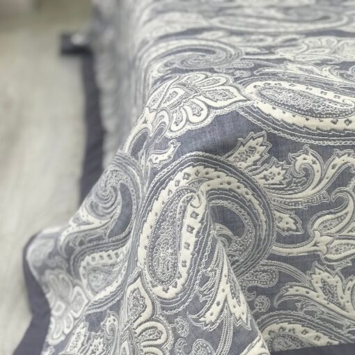 Покрывало Орнамент Пейсли графит, жаккард, двухстороннее фото 4