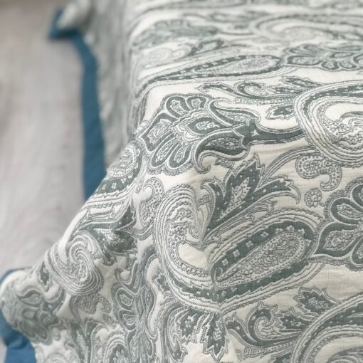 Покрывало Орнамент Пейсли зеленый, жаккард, двухстороннее фото 8