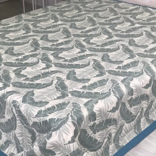 Покрывало Пальмовый принт зеленый, жаккард, двухстороннее фото 2