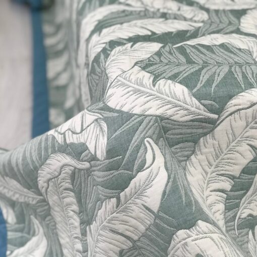 Покрывало Пальмовый принт зеленый, жаккард, двухстороннее фото 3