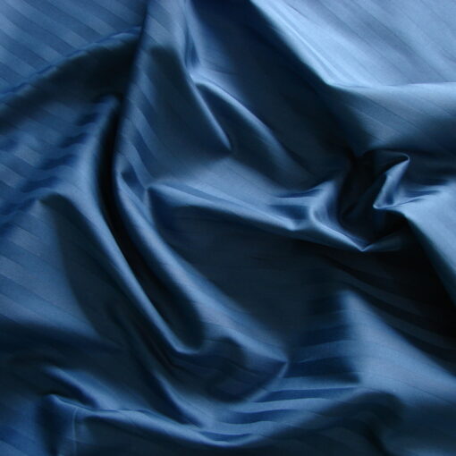 Ткань страйп сатин тёмно синего цвета 220 см фото 3