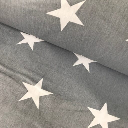 Бязь Звёзды белые на сером 220 см фото