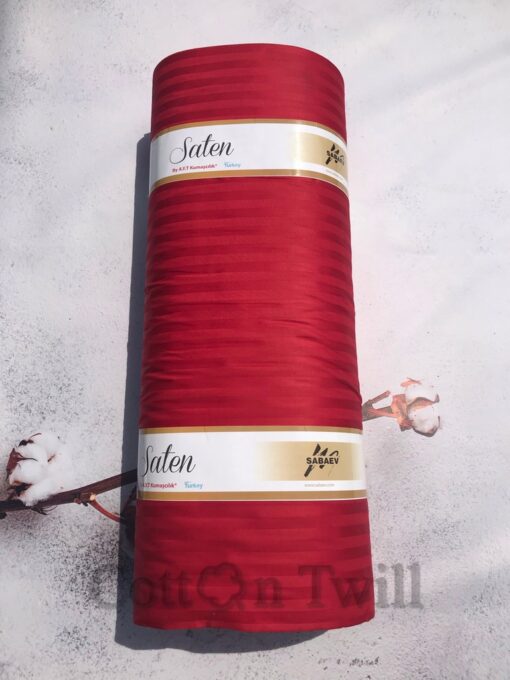 Страйп сатин оптом турецкий красный 240 см фото