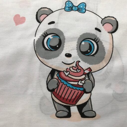 Ткань Ранфорс медведь панда девочка и мальчик 240 см фото 4