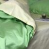 Постільна білизна із сатину колір салатовий та жовтий фото