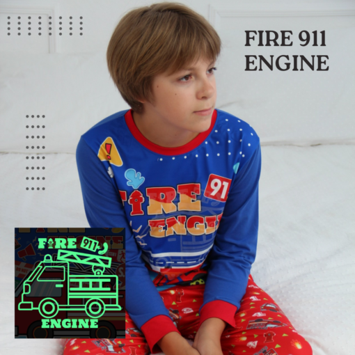 Пижама на мальчика с пожарной машиной фото