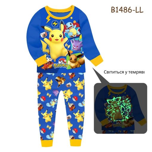 Пижама пакемон Пикачу 2 | Pokémon PIKACHU | светится в темноте фото