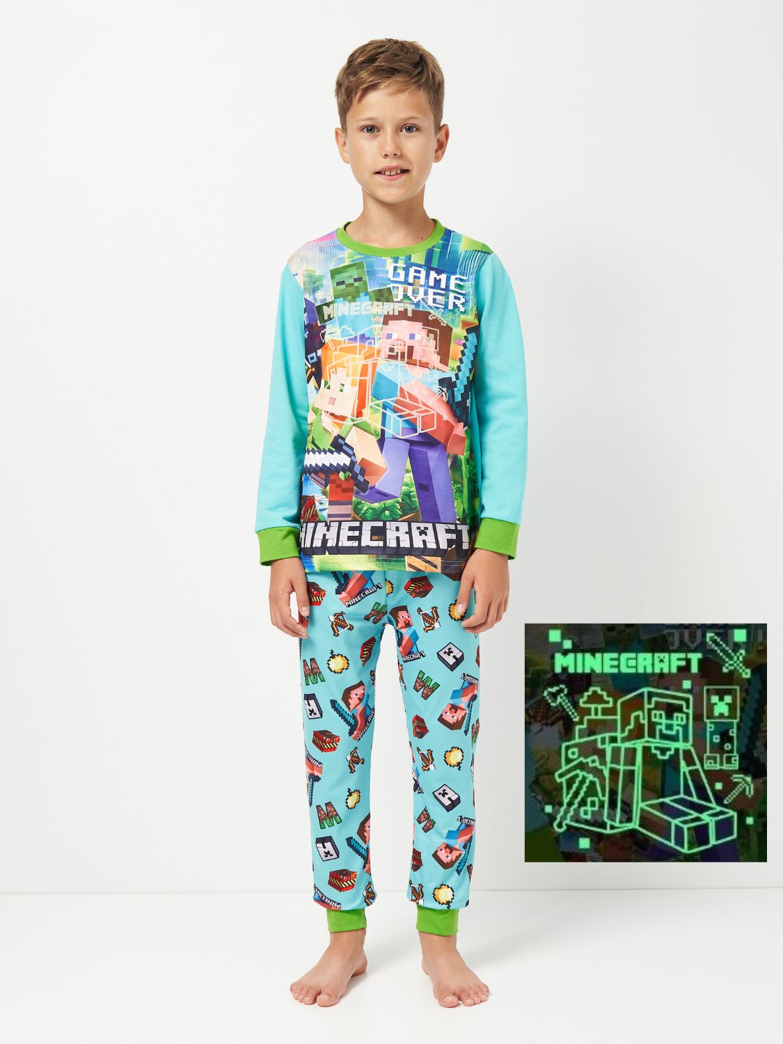 Пижама Майнкрафт 3 | MINECRAFT | светится в темноте фото